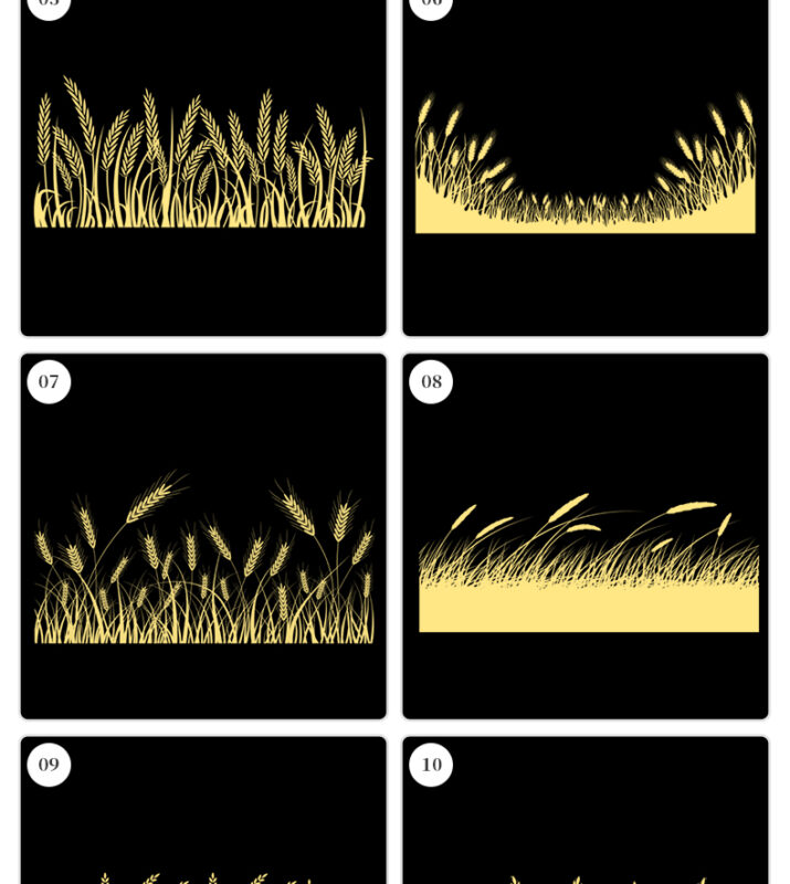 procreate brushes Photoshop brushes rice ears wheat ears emblem wheat ...