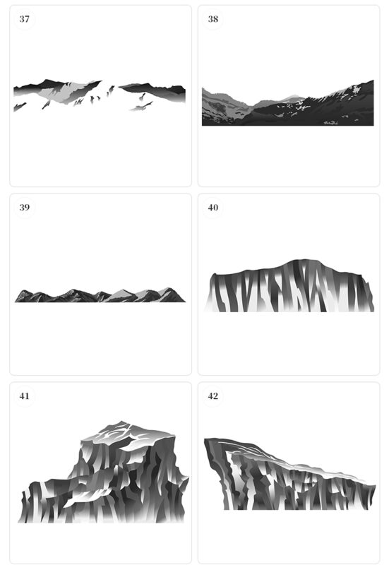 procreate mountain peaks hand drawn mountains snowy mountains ...