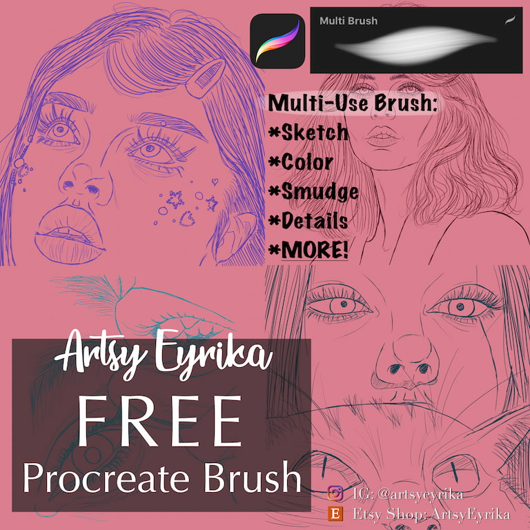 ArtsyEyrika创造1只多用途Procreate笔刷